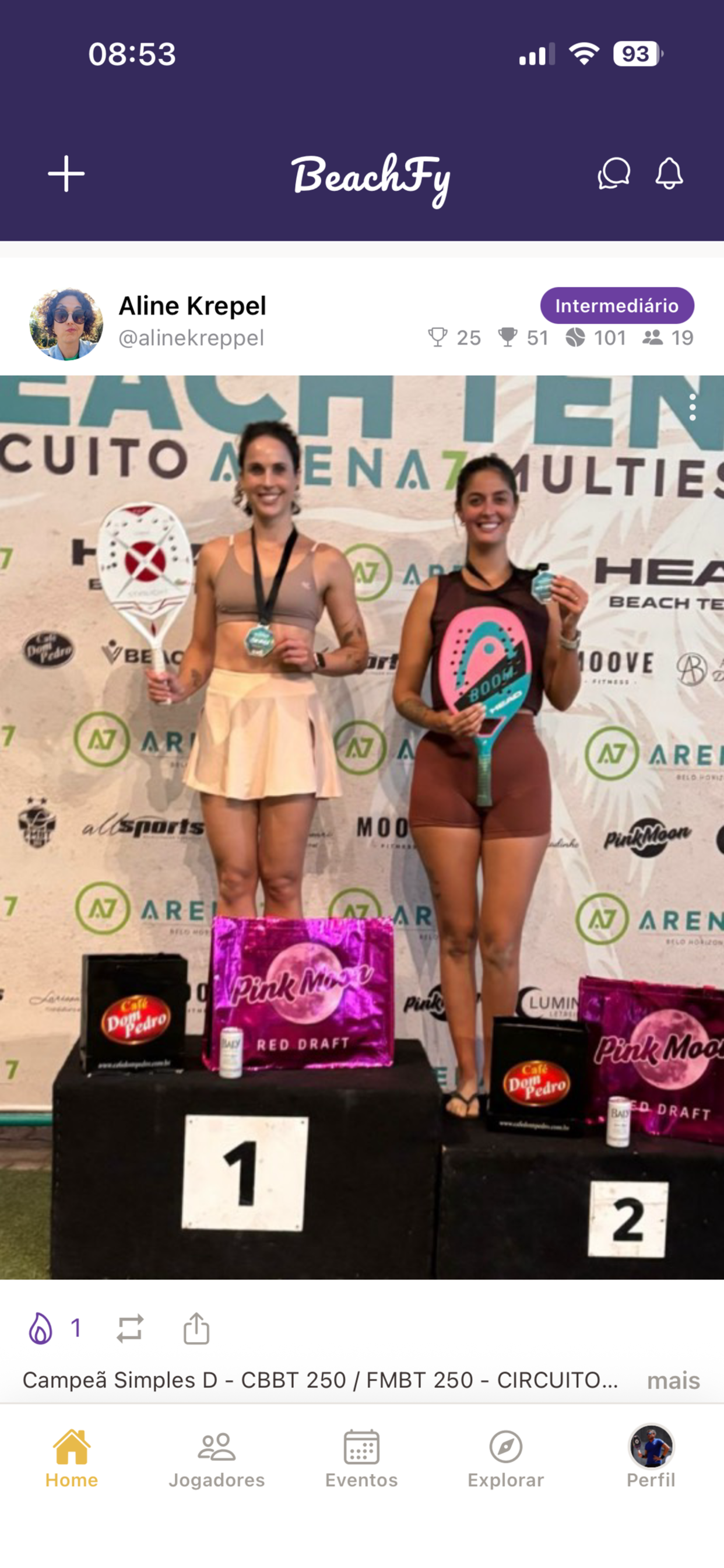 Compartilhar vitórias no feed